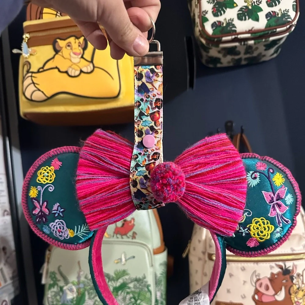 Handmade Minnie ears holder keychain in Encanto design